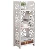 Generic Scaffale Libreria Bianco con Design Traforato, 3 Ripiani, 80x30x22cm, Organizer per Casa e Camera da Letto