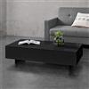 [en.casa] Tavolino Centrale da Salotto con Piano Rettangolare Tavolo Basso per Soggiorno Camera da Letto Studio 115 x 55 x 31 cm - Nero Lucido