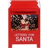 sarcia.eu Scatola Postale Natalizia, Carillon LED, Neve Mobile, Suono, Decorazione Natalizia, Rosso 23x15x12 cm (B)