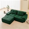 Dolamaní Boneless - Divano modulare a 2 posti + 1 sgabello, senza montaggio, seduta profonda, a forma di L, moderno, ad angolo, per soggiorno, camera da letto, ufficio, appartamento (verde)