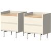 Vicco Comodino Velina, Crema,