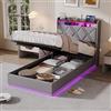 BLSYHDH Letto singolo 90 x 200 cm, letto baule con LED,letto imbottito idraulico con USB e tipo,letto imbottito con base a doghe, letto per 1 persone con stoccaggio (grigio scuro+idraulico, 90 x 200)