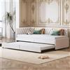 PerGar Letto giornaliero 90/180 x 200 cm, divano letto allungabile, divano ospite con funzione sonno, letto multifunzione in tessuto di velluto, divano letto per ragazzi per soggiorno/camera, beige