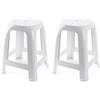 Acan Tradineur - Sgabello in plastica, prodotto in Spagna, casa o lavoro, 46,2 x 36,5 x 37 cm, colore bianco, 2 pezzi