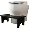 Zuxbolf Sgabello Toilette in Legno Bambù,Sgabello da Bagno a Forma di C Fisiologico in Bambù,Sgabelli WC Ergonomico per Sedersi Comodamente in Bagno (Nero)