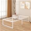 Yicensen Struttura Letto Singola 80x190 cm - 46 cm Di Altezza, C'è Molto Spazio Sotto il Letto, Letto in Metallo con Supporto Doghe in Acciaio, Facile da Montare, Design Silenzioso, Bianco