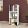 [en.casa] Libreria (AxLxP) 108 x 49 x 30 cm Scaffale a Terra con 3 Scomparti Aperti Mobile per Archivio - Bianco