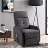 LEADZM Poltrona relax con poggia gambe regolabili e funzione sdraiata, fino a 120 kg, divano singolo (grigio scuro)
