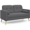 IDMarket - CLAIRE Divano scandinavo dritto a 2 posti in tessuto grigio antracite