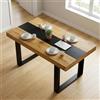 Songvas Tavolo Da Pranzo 160x90x75 Cm, Tavolo Rettangolare Per 8-10 Persone, Adatto a sale da pranzo, cucine, soggiorni e uffici, Pannello in truciolato E2 da 15 mm - gambe/piano del tavolo (effetto rovere)