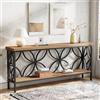 Tribesigns Tavolo consolle con ripiano, 160 cm, tavolino da corridoio, tavolino da salotto, design unico, per ingresso, corridoio, soggiorno, marrone chiaro