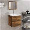 Generico Mobile da Bagno con Lavabo e Specchio Rovere Fumo,Armadietti e portaoggetti,Componenti di arredo bagno-3114176