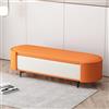 XDOPIRRS Cassapanca Contenitore da Interno, Panca Fondo Letto con Struttura in Legno Massello e Piedini in Metallo, Pouf Portaoggetti Rettangolare Imbottito per Ingresso, Camera da Letto(A,80cm/31.5in)