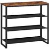 HOOBRO Scarpiera a 4 Ripiani, Scaffale Portascarpe, Organizzatore per 12-16 Paia di Scarpe con 3 Ripiani in Tessuto Oxford e Piano, per Ingresso e Armadio, Marrone Vintage EBF47XJ01G1