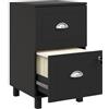 HOMCOM Cassettiera da ufficio 2 cassetti A4 e lettera 40 x 41,5 x 67,5 cm nero