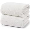 Ruggeri Set 2 Pezzi Teli Doccia e Bagno 70x140 cm in Morbido Cotone, Bianco