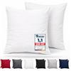 Komfortec - Set di 2 Federe per Cuscino 40x40-100% Microfibra, Morbida e Traspirante, con Cerniera - Lavabile e Facile da Pulire - Bianco