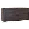 VOUNOT® Baule da Giardino Impermeabile, Cassapanca Contenitore da Esterno con Maniglie, 280 L, Effetto Legno, Marrone