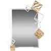 GILDE Specchio Cubes - rettangolare - metallo - oro/argento - altezza 85 cm x larghezza 64 cm - effetto metallico
