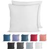 Komfortec Set di 2 federe per cuscino, 100% cotone, 40 x 40 cm, super morbide, 150 g/m², colore: bianco