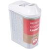 keeeper Contenitore per Alimenti Sfusi, Coperchio Dosatore Regolabile, Plastica, 1 L, 11 x 6,5 x 19 cm, Paola, Bianco
