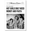 nghtuiyocw Tela artistica da parete vintage in bianco e nero, con stampa di giornale con scritta Girls Having Fun, poster estetico per la stanza delle donne, decorazione da parete per cucina