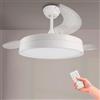 M mimotec - Ventilatore da soffitto a LED White Loki, temperatura di colore regolabile, funzione estate/inverno, 6 velocità, LM8824