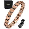 MagnetRX® Bracciale Rame Donna - Bracciale Magnetico in Rame Puro Regolabile da Donna - Braccialetto Magnetico Terapeutico con Strumento di Regolazione Incluso (Classic Style)