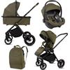 BabyLux® Passeggino 3in1 CASTOR, Set Pieghevole di Passeggino Leggero | Combinati con Navicella, Seggiolino per Sportivo, Marsupio I-Size, Borsa Fasciatoio e Altri Accessori, Protezione UV 50+