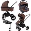 BabyLux® Passeggino 4in1 CASTOR, Set Pieghevole di Passeggino Leggero | Combinati con Navicella, Passeggino da Viaggio, Seggiolino Auto i-Size, Base Auto, 4 posizioni reclinabili, 0-22 kg, UV