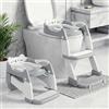 Orzbow Riduttore Wc Bambini, 2 in 1 Vasino Per Bambini Wc | Scaletta Wc Per Bambini, Altezza Regolabile, Pedale Allungato e Cuscino in PVC, Antiscivolo e Leggero, Grigio