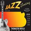 Thomastik-Infeld, Corde per chitarra elettrica Jazz Swing Series Nickel Flat Wound, Set, JS110, extra light .010 - .044w