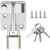 Sayayo Catenaccio Porta in Legno Serratura Porta Chiavistello, Argento | Chiavistelli e Catenacci per Porte con Lucchetto, Solido Acciaio Inossidabile