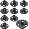 M METERXITY 10-Pack Dadi A T M10x17mm Zincati Acciaio Al Carbonio Dadi A T Base Rotonda 3 Fori Dadi Per Saldatura Foro Passante Ferramenta Per Mobili Flangia Filettatura Femmina Nero