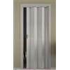 Granisud Porta a Soffietto in PVC TESSUTO GRIGIO con SERRATURA, altezza 214 cm x larghezza 83 cm, Apertura Laterale Reversibile, Salvaspazio, Misura H 214x83 cm