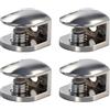 Pevlkawr Eggimensola Morsetto Supporto 4 Supporti Per Mensole in Vetro Lega Di Zinco Resistenti Supporti Per Mensole Resistenti Supporti Regolabili Spessore 8-10 Mm