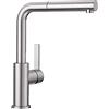 BLANCO LANORA-S 523123 Miscelatore per cucina con doccetta estraibile, ad alta pressione, in acciaio inox spazzolato [versione UE]