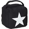 Relaxdays 3x Fermaporta in Stoffa a Pavimento, Sacchetto con Stella, Alto, con Manico, HxLxP: 20 x 15 x 15 cm, Nero
