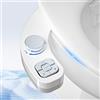 PENDEJATO Accessorio Bidet per WC, Non Elettrico Bidet WC Sottile a Pulsante, Doppi Ugelli Retrattili Autopulenti (Protezione Anti-Intasamento) e Manopola per Regolare la Pressione dell'Acqua, Cromato