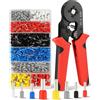 Acual Pinza Crimpatrice, Set 0.25-10mm² con 1300 Capicorda, Crimpatrice per Capicorda Elettrici a Rilascio Automatico, Utensile a Cricchetto, per Cablaggi Auto, Impianti Elettrici e Fai da Te