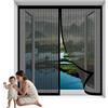 LIJIAO Tenda Zanzariera Magnetica 52 x 72 cm Zanzariere in Fibra di Vetro Durevoli Tendina Anti Zanzare Mosche per Porte Portafinestra, Nero