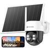 YESYAMO 4MP AOV Telecamera WiFi Esterno con Tracciamento Automatico | Monitoraggio Continuo 24/7 Telecamera Solare 360° PTZ con Rilevamento AI 30m, Batteria 9000mAh, Allarme Sono/Lumière, 2,4GHz