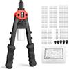 JiGiU Rivettatrice professionale da 33 cm, kit per rivettatrice manuale con 200 rivetti da 3,2 mm, 4,0 mm, 4,8 mm, 6,0 mm, 6,4 mm, strumento per rivettatrice per mobili ferroviari automobilistici