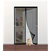 XUEDNGM Zanzariera Magnetica per Porte 113 x 225 cm Non È Necessario Praticare Fori Chiude da Sola Tenda Porta Finestra Tenda Magnetica Zanzariera per Terrazza Porte e Finestre, Nero