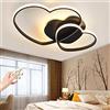 YZSJ Plafoniera LED Lampada Da Soffitto Dimmerabile Cuore Moderno Lampada Da Camera Per Bambini in Acrilico Con Telecomando Ragazze Dei Ragazzi Lampadario Di Cartone Animato Per Bambini Metallo,Nero