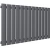 SONNI radiatore termoarreto a parete 630 x 1004 x 48 mm, termosifone a soggiorno potenza 683 W, radiatore orizzontale strato singolo da bagno, connessioni centrali G 1/2 - Antraciate