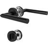 KeZaara Maniglie per Porta Interne Bagno 1 Pezzo, Nero Opaco Forma di L | Maniglia per Porta WC in Acciaio Inox Ø 52 mm, per Porte di Stanze da 20mm a 55mm, Chiave a Profilo Tondo