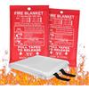 Flintronic Coperta Antincendio per Casa e Cucina, 2 Pezzi (1M x 1M)