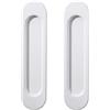Rayakt 2 pezzi autoadesivi ovali scorrevoli in lega di alluminio, manico a filo nascosto (senza punzonatura), per porte scorrevoli, armadi, cassetti e armadi, 148 mm, bianco
