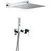 VALAZ Doccia da Incasso Miscelatore Cromato Effetto Pioggia Serie Miño | Doccia da incasso miscelatore monocomando, soffione effetto pioggia 25 cm, acciaio inox, installazione a parete, cromato